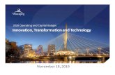 Innovation, Transformation & Technology 2020 Operating and ... · 11/18/2019  · Number of staff trained in Innovation Engineering[C] 0 0 20 [A] In 2016 and 2017 the number is related