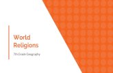 World Religions - Shelby County Schools€¦ · World’s major religions . 5 Major World Religions . Hinduism No single founder, c. 2000 BC Founded in Northern India Vedas ( Book