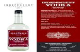 TASTING NOTES: PROOF: ABV - The Independent Distillery · SUGGESTED COCKTAILS: Bloody Mary, Vodka Martini, Cosmopolitan, Salty Dog, Moscow Mule, Screwdriver, Bullshot, Cape Codder,