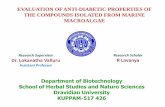 EVALUATION OF ANTI-DIABETIC PROPERTIES OF THE … · Authors R. Lavanya and Dr. Lokanatha Valluru, is highly thankful to DST- Science and Engineering Research Board (No.SR/S1/OC-96B/2013
