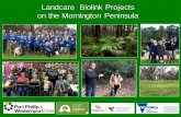 Landcare Biolink Projects on the Mornington Peninsula · MPLN Biolink projects & Melbourne Water Healthy Waterways Objectives: Through weeding, fencing of remnants and revegetation,