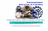 TRAINING REGULATIONS - TESDA · The Agricultural Crops Production NC I consists of competencies that a person must achieve in the production of crops such as rice, vegetables, fruits