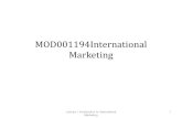 Chinese Economy: Issues and Policies · Lecture 1 Introduction to International Marketing 9 . Differences between International and Domestic Marketing (cont) •The main dilemma for