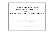 TRADITIONAL VEGETABLES 2015 PLANNING BUDGETS › whatwedo › budgets › ... · vegetable grown. A sensitivity table reflecting different yields per acre compared to different market