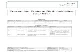 Preventing Preterm Birth guideline (GL1032) · Preventing Preterm Birth guideline (GL1032) Approval Approval Group Job Title, ... role of ultrasound cervical length cervical cerclage