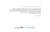 Recommendations on Integrating Interdisciplinarity, the Social Sciences ...intrepid-cost.ics.ulisboa.pt/wp-content/uploads/2017/05/EU-research … · Recommendations on Integrating
