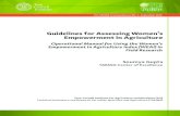 Guidelines for Assessing Women’s Empowerment in Agriculture · 2019-12-18 · Women’s Empowerment in Agriculture Index (WEAI) that was developed by IF-PRI, USAID, and OPHI as