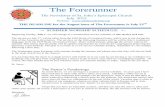 The Forerunner · 1 The Forerunner The Newsletter of St. John’s Episcopal Church July 2012 Website: THE DEADLINE for the August issue of The Forerunner is July 23rd → SUMMER WORSHIP