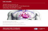 2486 Essentials in Echocardiology Conference · The UCI Echo Essentials 2018 conference is designed to expand upon and fill knowledge gaps in the ... cardiovascular pathophysiology,