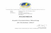 I hereby give notice that an Audit Committee Meeting will ... · 10/25/2017  · the Audit Committee is to assist the Council in the conduct of its responsibilities for the management