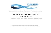 ICF Anti-Doping Rules based upon the 2009 revised WADA Code · - 5 – ICF Anti-Doping Rules 2011 ARTICLE 1 DEFINITION OF DOPING Doping is defined as the occurrence of one or more
