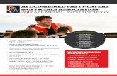 2017 AFL Medalist Luncheon Tenant/BrisbaneLions...LADIES - APPROPRIATE RSVP BEFORE SEPTEMBER 14, 2017 BY EMAILING BOOKING FORM TO howardstaehr@gmail.com AFL COMBINED PAST PLAYERS &