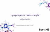 Lymphopenia made simple - triMS.online€¦ · Lymphopenia made simple. triMS.online. 2020. Gavin Giovannoni, MBBCh, PhD. Disclosures Over the last 5 years I have received personal