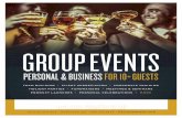 GROUP EVENTS - Amazon S3 · AVAILABLE FOR YOUR PARTY OF 10 OR MORE GUESTS TEAM BUILDING • CLIENT APPRECIATION CORPORATE TRAINING • HOLIDAY PARTIES FUNDRAISERS • PERSONAL CELEBRATIONS