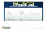 Halloween scAvenger hunt - gotgvg.com · scAvenger hunt Whether you are at a Halloween Party, Trick or Treating or passing out candy, add a little extra fun by looking for these costumes