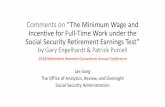 Comments on “The Minimum Wage and Incentive for Full-Time ... - Song.pdf · Incentive for Full-Time Work under the Social Security Retirement Earnings Test” ... •Consider a