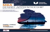 Business School DEGREE APPRENTICESHIP · learning will take place through facilitated workshops, action learning sets, and will all be supported with learning technologies that will