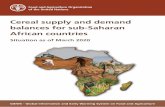 Cereal supply and demand balances for sub-Saharan African ... · Cereal supply and demand balances for sub-Saharan African countries as of March 2020 ii Terminology ¾ All supply