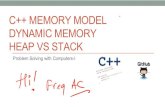 C++ MEMORY MODEL DYNAMICMEMORY HEAP VS STACK · Deleting data on the Heap: delete To freememory on the heap use the deleteoperator p int p new int C2 delete P Hfrees the heap memory