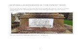 OUR BALLAUGH BOYS IN THE GREAT WAR. - WordPress.com · OUR BALLAUGH BOYS IN THE GREAT WAR. There are 18 men listed on the War Memorial at Ballaugh Church. There is another memorial