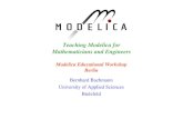 Teaching Modelica for Mathematicians and Engineers · • analysis and linear algebra topics • optimization (linear, nonlinear problems) • numerical methods ... min, max, units,
