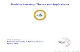 Machine Learning: Theory and Applications › Download › Dalalyan_AUA1.pdf · Machine Learning: Theory and Applications Arnak S. Dalalyan American University of Armenia, Yerevan