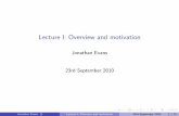 Lecture I: Overview and motivation › ~ucahjde › ST-lectures › lecture1.pdf · By contrast in symplectic geometry there are no local invariants like curvature. The moduli space