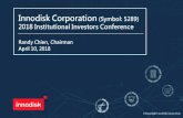 Innodisk Corporation (Symbol: 5289) 2018 Institutional ...³•說會2018_0410_ENG.pdf · Innodisk Corporation (Symbol: 5289) 2018 Institutional Investors Conference Randy Chien,