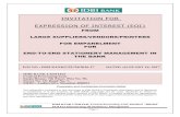 INVITATION FOR EXPRESSION OF INTEREST (EOI) · 2017-01-13 · invitation for expression of interest (eoi) from large suppliers/vendors/printers for empanelment for end-to-end stationery