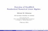 Overview of RandNLA: Randomized Numerical Linear Algebrammahoney/talks/randnla1.pdfconnections with convex analysis, probability theory, and metric embedding theory, etc.; and strong