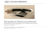 Recycling of lithium-ion batteries - Chalmers...Thesis for the degree of Master of Science Recycling of lithium-ion batteries The effects of a reducing agent on the efficiency and
