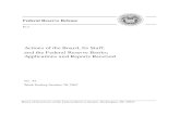 Federal Reserve Release · Federal Reserve Release H.2 Actions of the Board, Its Staff, and the Federal Reserve Banks; Applications and Reports Received No. 42 Week Ending October
