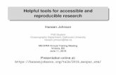 Helpful tools for accessible and reproducible research · Goal: Provide some tools and concepts that I ﬁnd essential for research Imagine we’ve been given some data on sea ice