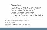 IEEE 802.3 Next Generation Enterprise / Campus /Data Center …grouper.ieee.org/groups/802/3/ad_hoc/ngrates/public/15... · 2015-11-10 · Overview: IEEE 802.3 Next Generation Enterprise