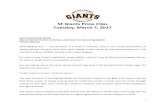 SF Giants Press Clips Tuesday, March 7, 2017mlb.mlb.com/documents/0/4/8/218287048/Clips_3.7.17_br6b4noz.pdf · SF Giants Press Clips Tuesday, March 7, 2017 San Francisco Chronicle