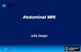Abdominal MRI · Abdominal MRI Julia Geiger. Learning objectives ... in the pelvic tumor. What information does the pediatric oncologist need from the radiologist? 1. diagnosis neuroblastoma?