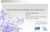 Mathematical Modelling and Networksghergu/SummerSchool/Gleeson.pdf · 2012-06-07 · Mathematical Modelling and Networks James Gleeson MACSI, ... The Erdős–Rényi random graph