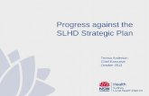 Progress against the SLHD Strategic Plan · • The Population Health and Health Promotion Plans are currently being developed. • Drafts have been distributed for consultation.