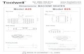 Dimensions: MACHINE SKATES - Toolwell · Dimensions: MACHINE SKATES ToolwellTM Email: info@ toolwell.com Tel: (800) 786-6112 Fax: (866) 332-3299 Connecting bar Side Views Top View