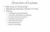 Overview of Lecture - dspace.mit.edudspace.mit.edu/.../lecture-notes/lecture16_pric.pdf · Overview of Lecture • Still more on "Anchoring" • Marketing Channels (“Place” in
