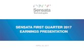 SENSATA FIRST QUARTER 2017 EARNINGS PRESENTATION · Q1 2017 EARNINGS SUMMARY. 2. Forward-Looking Statements. In addition to historical facts, this earnings presentation, including