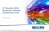 Earnings Release Conference Calls2.q4cdn.com/.../2017/4Q16-Earnings-Release-Slides-_v10.pdf · 2017-02-02 · Q4 2016 Segment Results Broadcast Enterprise Connectivity Industrial
