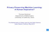 Privacy Preserving Machine Learning: A Human Imperative? · 2019-05-28 · Facebook is a serial violator of privacy I Without users’ consent, Facebook has been sharing their data