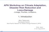 APN Workshop on Climate Adaptation, Disaster Risk ... · APN Workshop on Climate Adaptation, Disaster Risk Reduction and Loss+Damage -Linkage, Priorities, Limitations - 1. Introduction