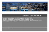 Ph.D. Handbook - UTA PhD Handb… · The Ph.D. in Public and Urban Administration requires eight core courses, three methods courses, and two emphasis courses plus nine hours of dissertation