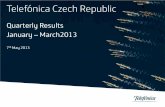 Telefónica Czech Republic - O2 · performance of Telefónica Czech Republic, a.s. contained in this Presentation are based on assumptions and expectations of the future development
