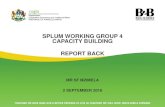 SPLUM WORKING GROUP 4 CAPACITY BUILDING REPORT BACK · Group Purpose & Contextual-Introduction • To report on the work in progress for the National Spatial Planning and Land Use
