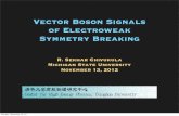 Vector Boson Signals of Electroweak Symmetry Breakinghep.tsinghua.edu.cn/talks/TeVPhysicsWG7th/slides/day2... · 2019-08-09 · Higgsless models are low-energy effective theories
