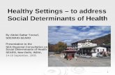Healthy Settings – to address Social Determinants …...1 Healthy Settings – to address Social Determinants of Health By Abdul-Sattar Yoosuf, SDE/WHO-SEARO Presentation to the
