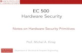 Notes on Hardware Security Primitives · Notes on Hardware Security Primitives. Department of Electrical & Computer Engineering Cryptography vs. System Security ... §Even circuits